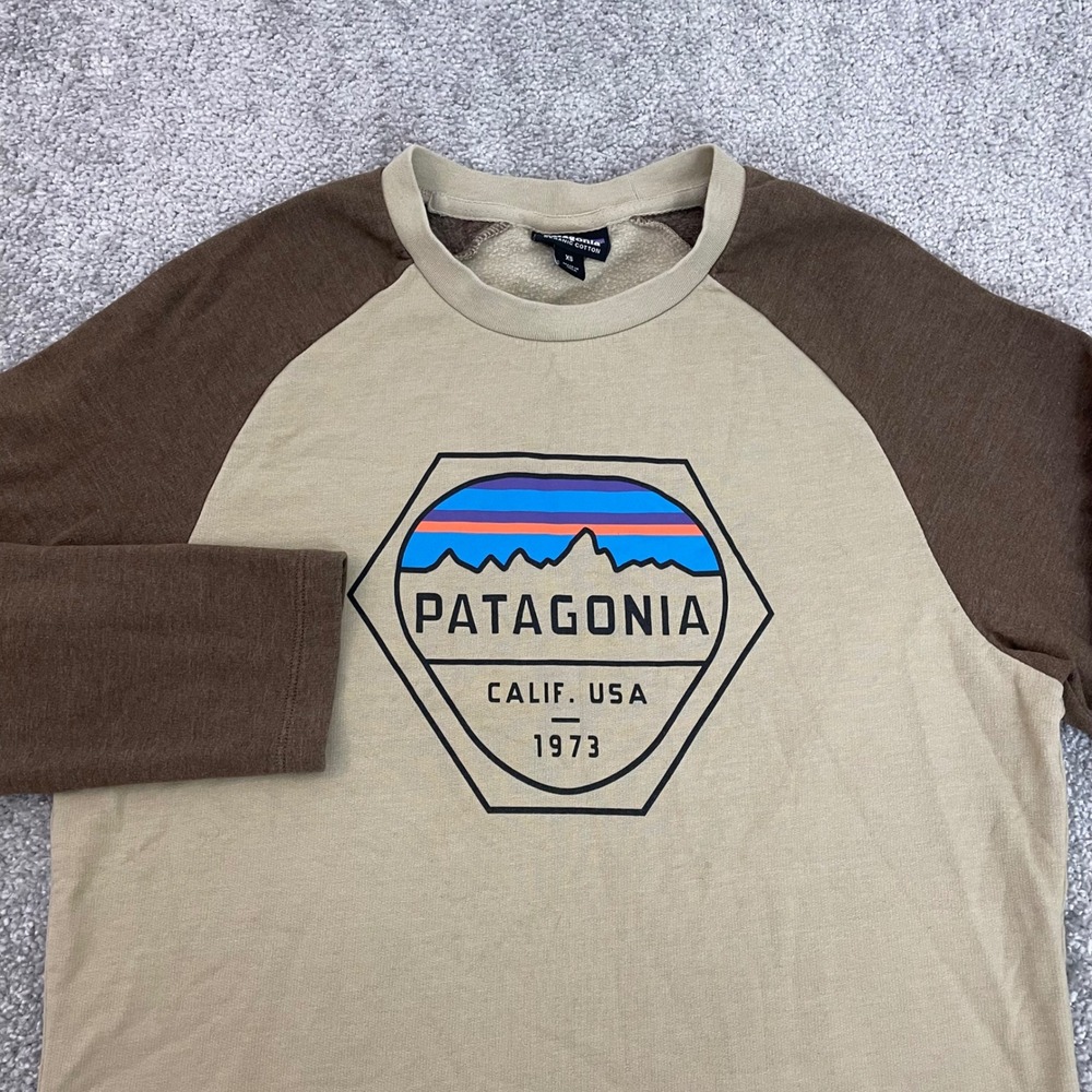 Patagonia Sweatshirt Mens Extra Small Fitz Roy Hex Lightweight Crew Raglan